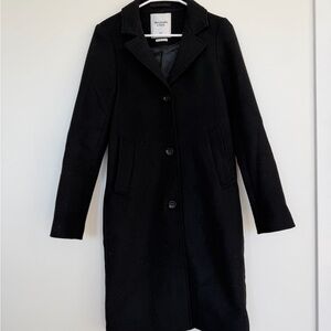 Abercrombie & Fitch Black Dad Wool Coat
